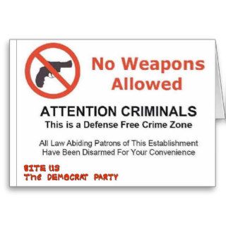 NO WEAPONS ALLOWED CARDS