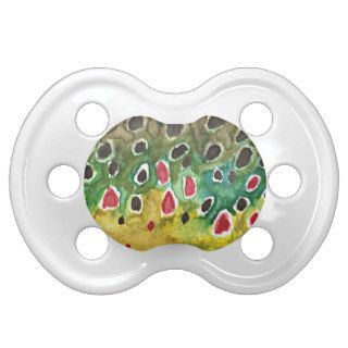Brown Trout Fly Fishing Baby Pacifier