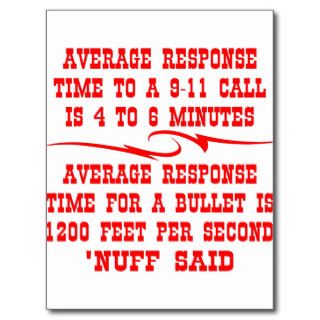 Average Response Time To A 911 Call Is Post Card