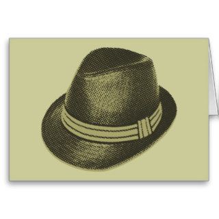 Old Fedora Hat Design Greeting Card