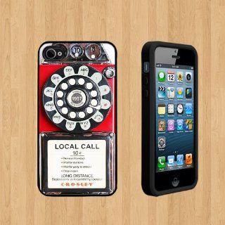 VINTAGE PAYPHONE copy Custom Case/Cover FOR Apple iPhone 5 BLACK Rubber Case ( Ship From CA ) Cell Phones & Accessories