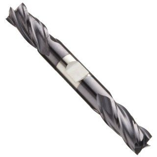 Niagara Cutter 56210 High Speed Steel (HSS) Square Nose End Mill, Inch, Weldon Shank, TiAlN Finish, Roughing and Finishing Cut, Non Center Cutting, 30 Degree Helix, 4 Flutes, 3.5" Overall Length, 0.313" Cutting Diameter, 0.375" Shank Diamete