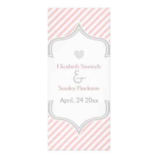 Pink, white, grey stripes wedding program personalized invitation