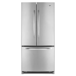 Maytag 33 in. W 21.7 cu. ft. French Door Refrigerator in Monochromatic Stainless Steel MFF2258VEM