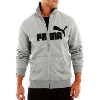 Puma Full Zip Fleece Track Jacket, Grey, Mens