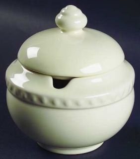 Gail Pittman Hospitality Ivory Sugar Bowl & Lid, Fine China Dinnerware   Solid I
