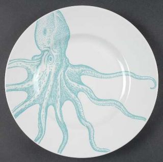 222 Fifth (PTS) Coastal Life Blue Salad Plate, Fine China Dinnerware   Blue Seal