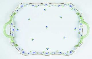 Herend Blue Garland (Pbg) 18 Rectangular Serving Platter, Fine China Dinnerware