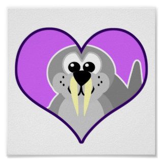 Cute Goofkins walrus heart Print