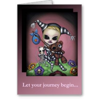 "The Fool" jester skeleton dog INSPIRATION CARD