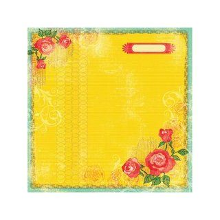 Prima 534790 12 by 12 Inch Art Stitched Mulberries Paper, Sunsets