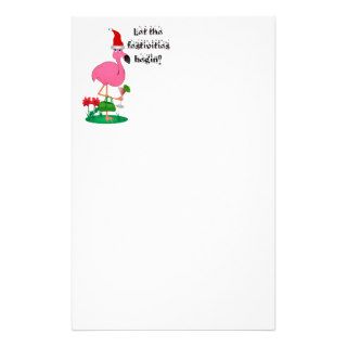 Christmas Flamingo Stationary Customized Stationery