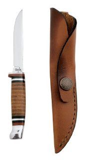 Case Cutlery 379 Case M3FINN Leather Hunter with Stainless Steel Fixed Blade Leather