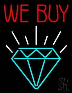 We Buy Diamond Neon Sign 24" Tall x 31" Wide x 3" Deep  Business And Store Signs 