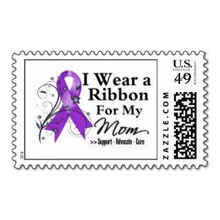 Mom Purple Ribbon   Pancreatic Cancer Postage Stamp