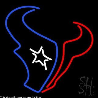 Houston Texans NFL Clear Backing Neon Sign 24" Tall x 24" Wide  Business And Store Signs 