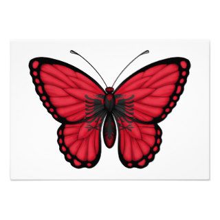 Albanian Butterfly Flag Personalized Announcements