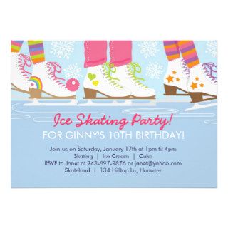 Ice Skating Party for Girls Invitations