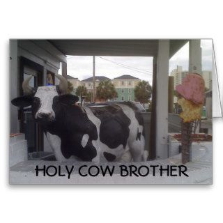 " HOLY COW BROTHER ANOTHER BIRTHDAY" CARDS