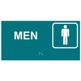 ADA Men Braille Sign RSME 430 SYM WHTonBHMABLU Mens / Boys  Business And Store Signs 