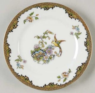 Noritake Navarre Bread & Butter Plate, Fine China Dinnerware   Birds Center,Flor