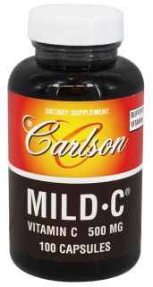 Carlson Labs   Mild C Vitamin C 500 mg.   100 Capsules