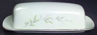 St Regis 101 1/4 Lb Covered Butter, Fine China Dinnerware   White Flowers,Green