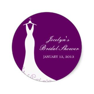Couture Gown Favor Sticker (Purple)