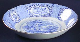 Ridgway (Ridgways) Oriental (Blue, Gold Trim) Coupe Soup Bowl, Fine China Dinner