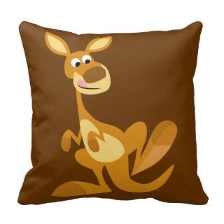 Cute Thumping Cartoon Kangaroo Throw Pillow