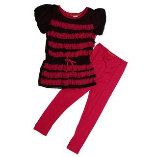 Funkyberry Girls Hot Pink Top and Leggings Set Funkyberry Girls' Sets