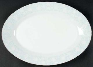 Noritake Ravel 16 Oval Serving Platter, Fine China Dinnerware   White Flowers W