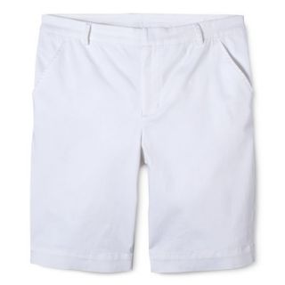 Pure Energy Womens Plus Size 11 Rolled Cuff Chino Shorts   White 24W