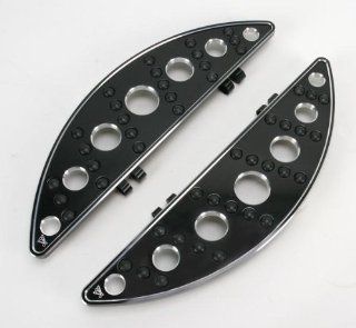 Battistinis Custom Cycles Long Driver Floorboards   18in.   Semi Circle   Black 06 822 Automotive