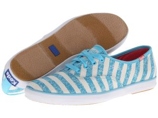 Keds Champion Washed Stripe Womens Lace up casual Shoes (Blue)