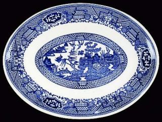 SCIO Blue Willow  12 Oval Serving Platter, Fine China Dinnerware   Donna Shape,