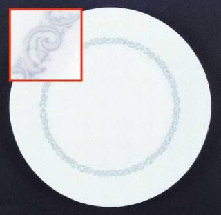 Minton Silver Scroll Dinner Plate, Fine China Dinnerware   Gray Scroll Verge,  P