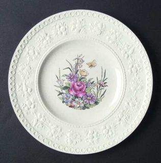 Wedgwood Tintern Luncheon Plate, Fine China Dinnerware   Wellesley, Floral Cente