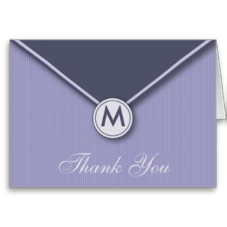 Elegant Envelope Monogram Lilac Thank You Card