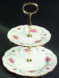 Royal Albert Tranquility 2 Tiered Serving Tray (Salad & Bread/Butter Plate), Fin