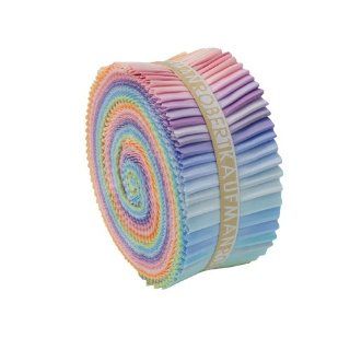 Robert Kaufman Kona Cotton Solids New Pastel Palette Jelly Roll Up, Set of 41 2.5x44 inch (6.4x112cm) Precut Cotton Fabric Strips