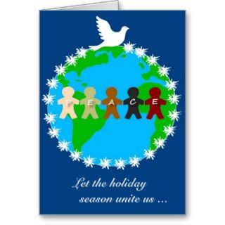 Peace Around The World   Holiday Greeting Card