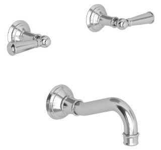Newport Brass 3 2475/15S Double Handle Tub Filler with Tub Spout and Metal Lever Handles from the Jacobea, Satin Nickel   Faucet Handles  
