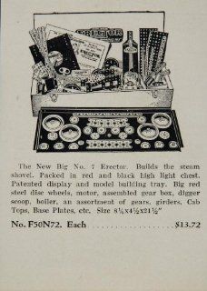 1933 Ad Erector New Big Set No. 7 Steam Shovel Motor   Original Print Ad  