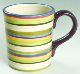 Tabletops Unlimited Los Colores Mug, Fine China Dinnerware   Blue,Red,Yellow,Gre