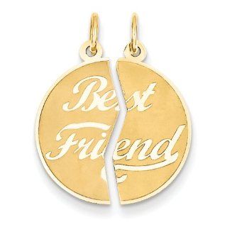 14K Yellow Gold Best Friend Charm 26mmx19mm Jewelry