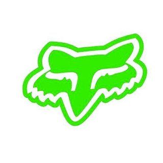 (2x) 5" Fox Racing Fox Logo Solid Face   Vinyl Decal Sticker LIME GREEN 