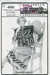 Ann Person Collectibles Stretch & Sew Pattern 4066 ~ Patchwork Vest & Skirt ~ Bust 30 46