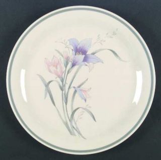 Sango Manor Dinner Plate, Fine China Dinnerware   New Stone, Gray Trimfloral