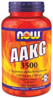 NOW Foods   AAKG 3500 mg.   180 Tablets